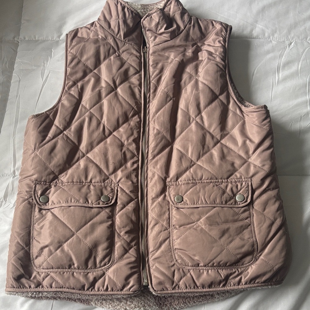Quilted Reversible Vest with Pockets